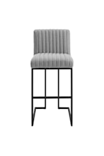 Modway Indulge Channel Tufted Fabric Bar Stool