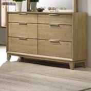 Transitional 6-Drawer Dresser with Center Metal Guides