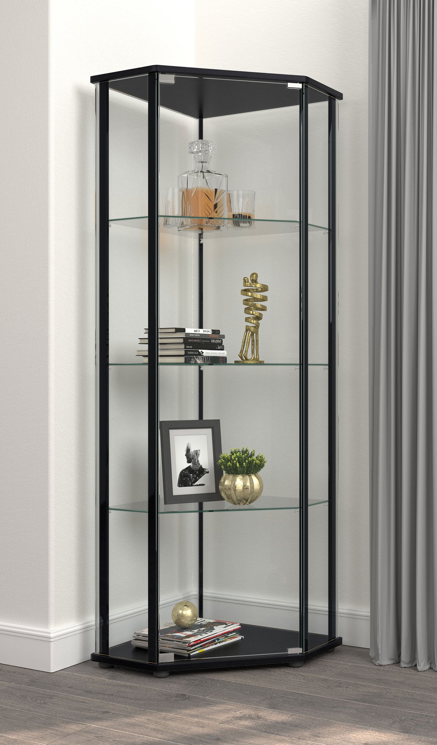 Zenobia 4-shelf Curio Cabinet Display Case
