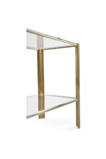 Jonathan Charles JC Modern Brass & Glass End Table