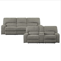 Contemporary Two Piece Power Reclining Living Room Set