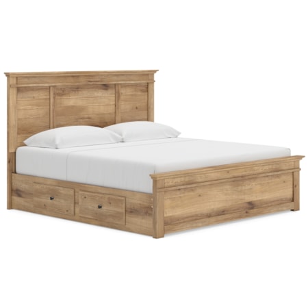King Panel Storage Bed