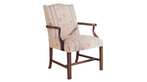 Traditional Chair with Exposed Wood Arms