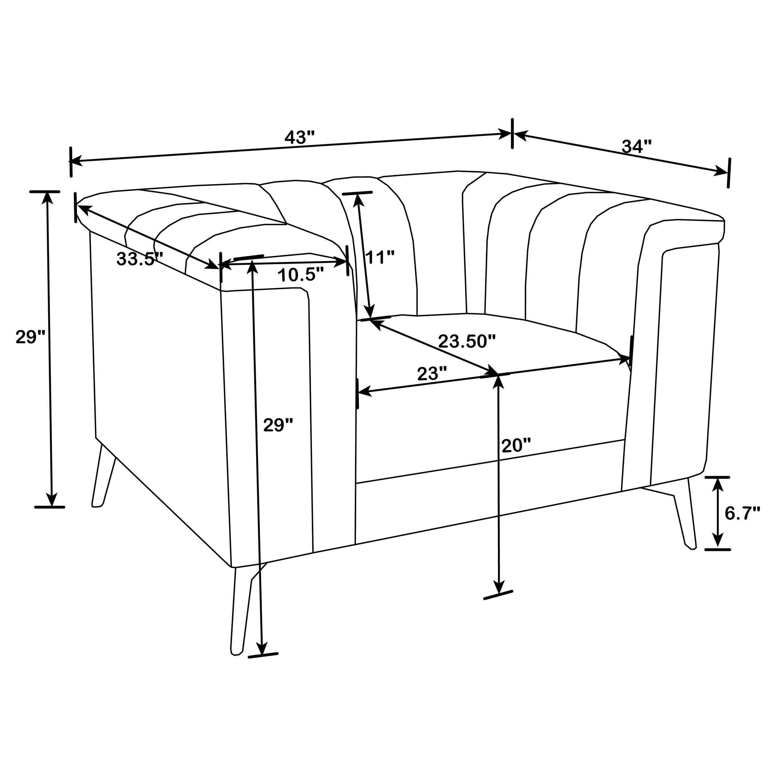 Coaster Chalet Chalet Tuxedo Arm Tufted Chair