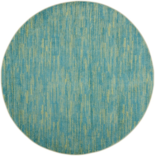 8'  Blue Green Round Rug