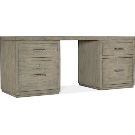 Casual 72" Desk with 2 File Cabinets