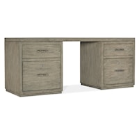 Casual 72" Desk with 2 File Cabinets