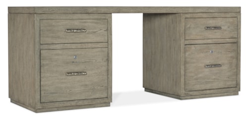 Casual 72" Desk with 2 File Cabinets