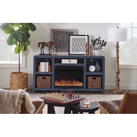 5-Shelf 66&quot; Fireplace Console