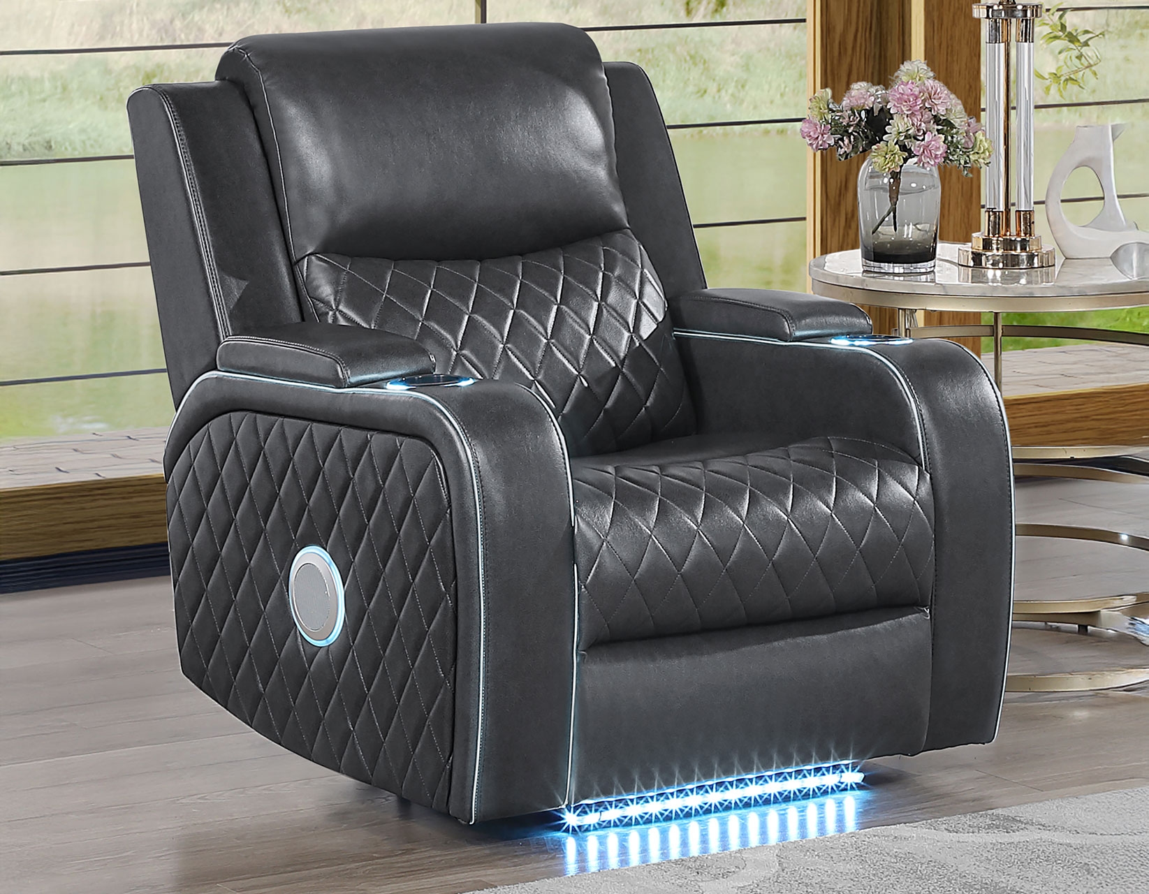 Steve Silver Luna Power Recliner w/Ambient Lighting & Charging