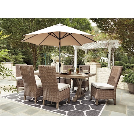 Outdoor Dining Table with 6 Chairs