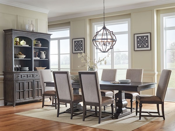 7-Piece Optional Trestle Dining Table Set