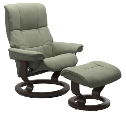Large Reclining Chair & Ottoman with Classic Base