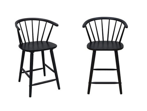 Contemporary Counter Height Stool with Spindle Back