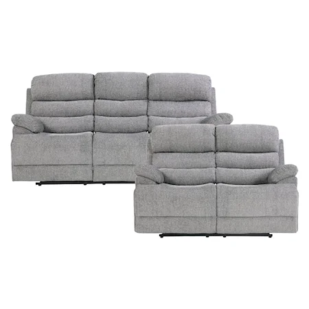 Casual 2-Piece Power Reclining Living Room Set with USB Charging Ports