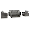 Signature Design by Ashley Oasis Court Outdoor Chat Set - 4 pc