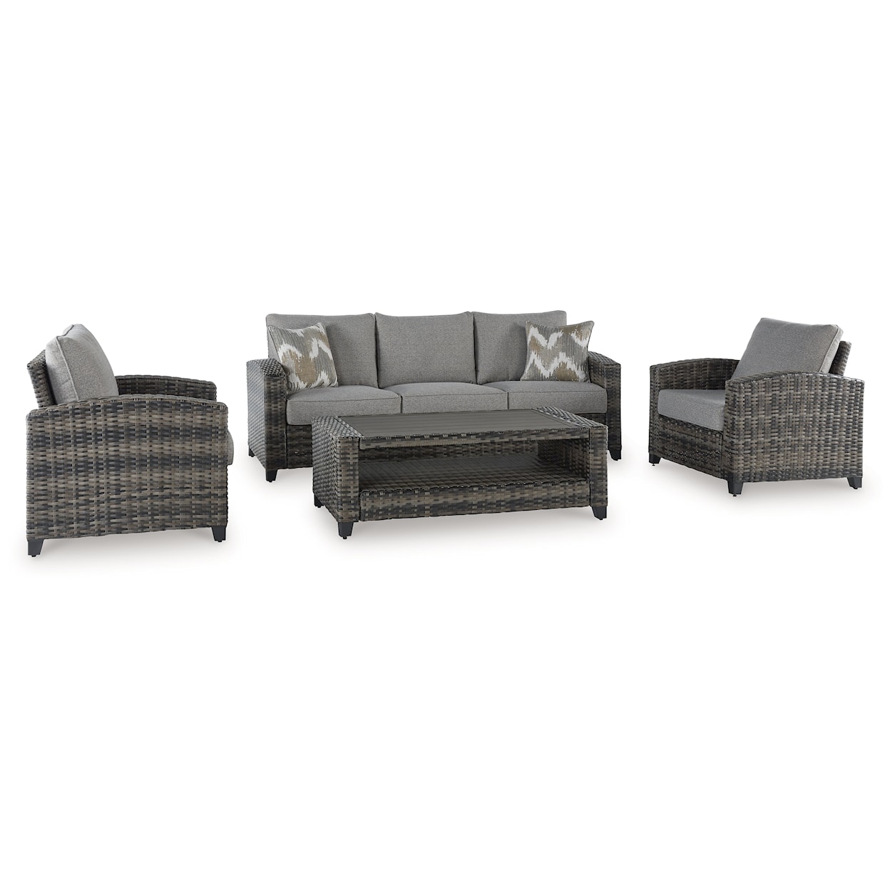 StyleLine Oasis Court Outdoor Sofa/Chairs/Table Set (Set of 4)