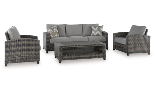 Outdoor Sofa/Chairs/Table Set (Set of 4)