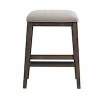 Contemporary Rustic Upholstered Counter-Height Stool