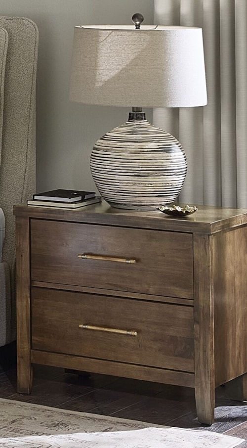 Transitional 2-Drawer Nightstand with Smooth Drawer Guides