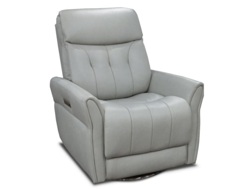 Contemporary Power Swivel Recliner with Lay Flat Feature