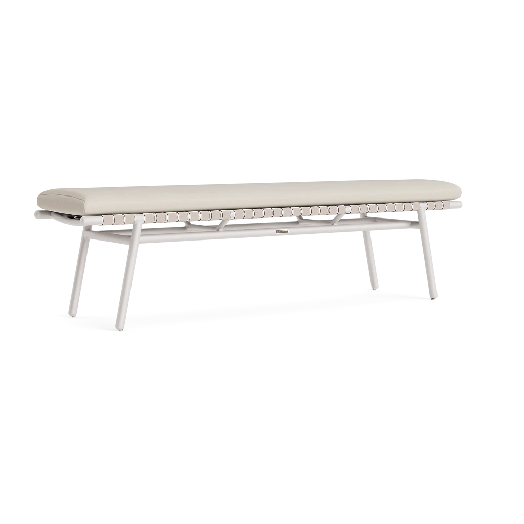 75" Aluminum Dining Bench w/Strap Accent