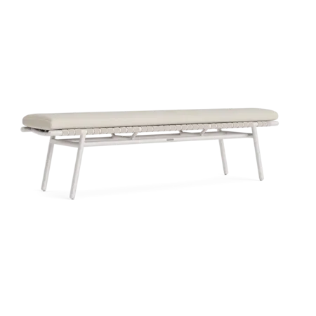 75" Aluminum Dining Bench w/Strap Accent