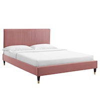 Performance Velvet Queen Platform Bed