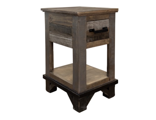 Rustic Single Drawer Chairside Table