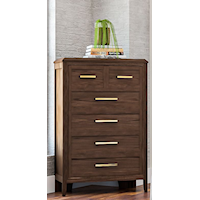 Transitional Chest of Drawers with Valet Pulls