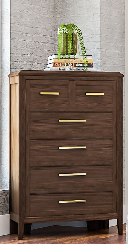 Transitional Chest of Drawers with Valet Pulls