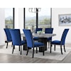 Prime Camila 7 Piece Dining Set with Gray Marble Top