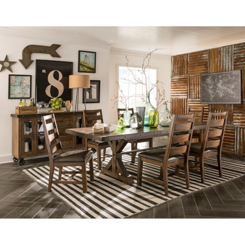 Rustic 8-Piece Dining Set with Server