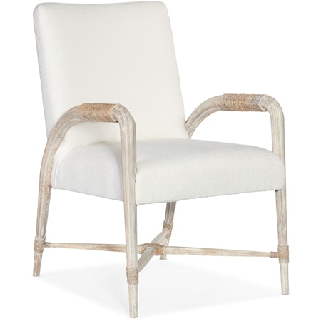 Casual Upholstered Arm Chair with Rope Wrapped Arms