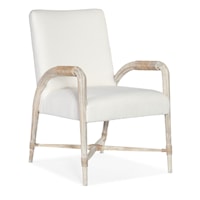 Casual Upholstered Arm Chair with Rope Wrapped Arms