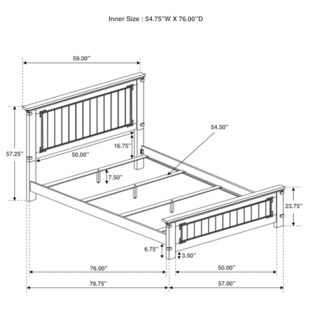 Wood Full Panel Bed