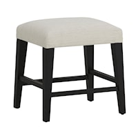 Transitional Stool with Upholstered Seat