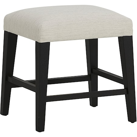 Transitional Stool with Upholstered Seat