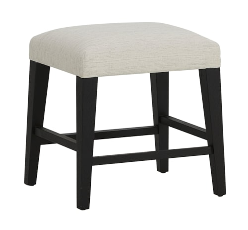 Transitional Stool with Upholstered Seat