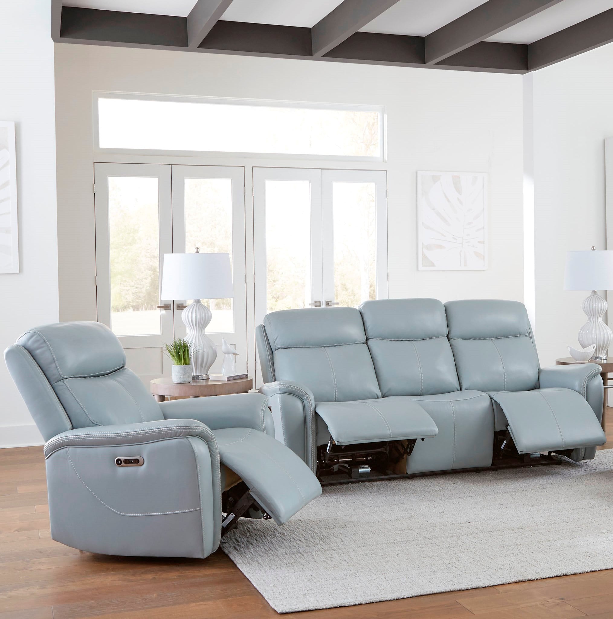 Power Reclining Sofa and Recliner Set