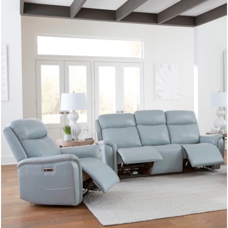 Power Reclining Sofa and Recliner Set