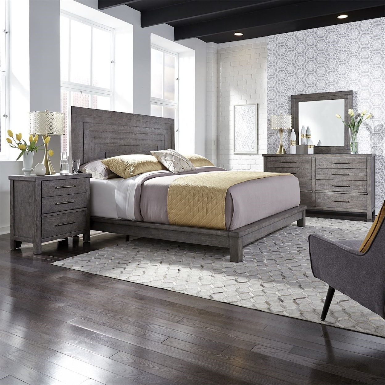 Libby Modern Farmhouse King Platform Bedroom Group