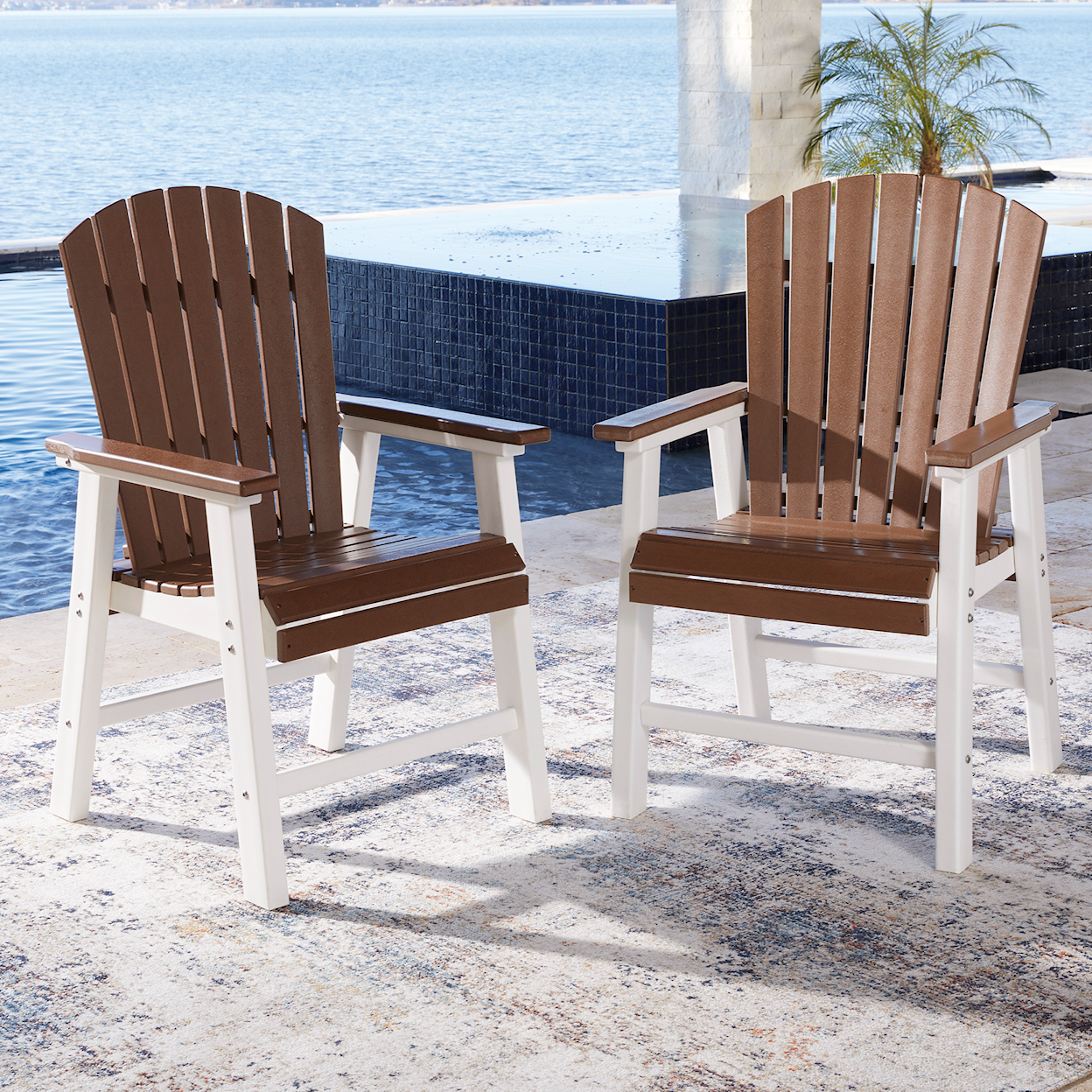 Ashley Furniture Signature Design Genesis Bay Outdoor Dining Arm Chair (Set of 2)