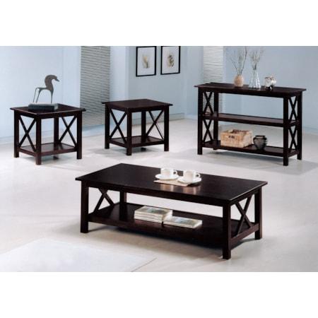 Rachelle 2-shelf Wood Console Table Deep