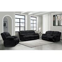 Transitional Reclining Sofa, Reclining Loveseat with Console and Glider Recliner