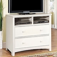 Transitional Media Chest with White Finish