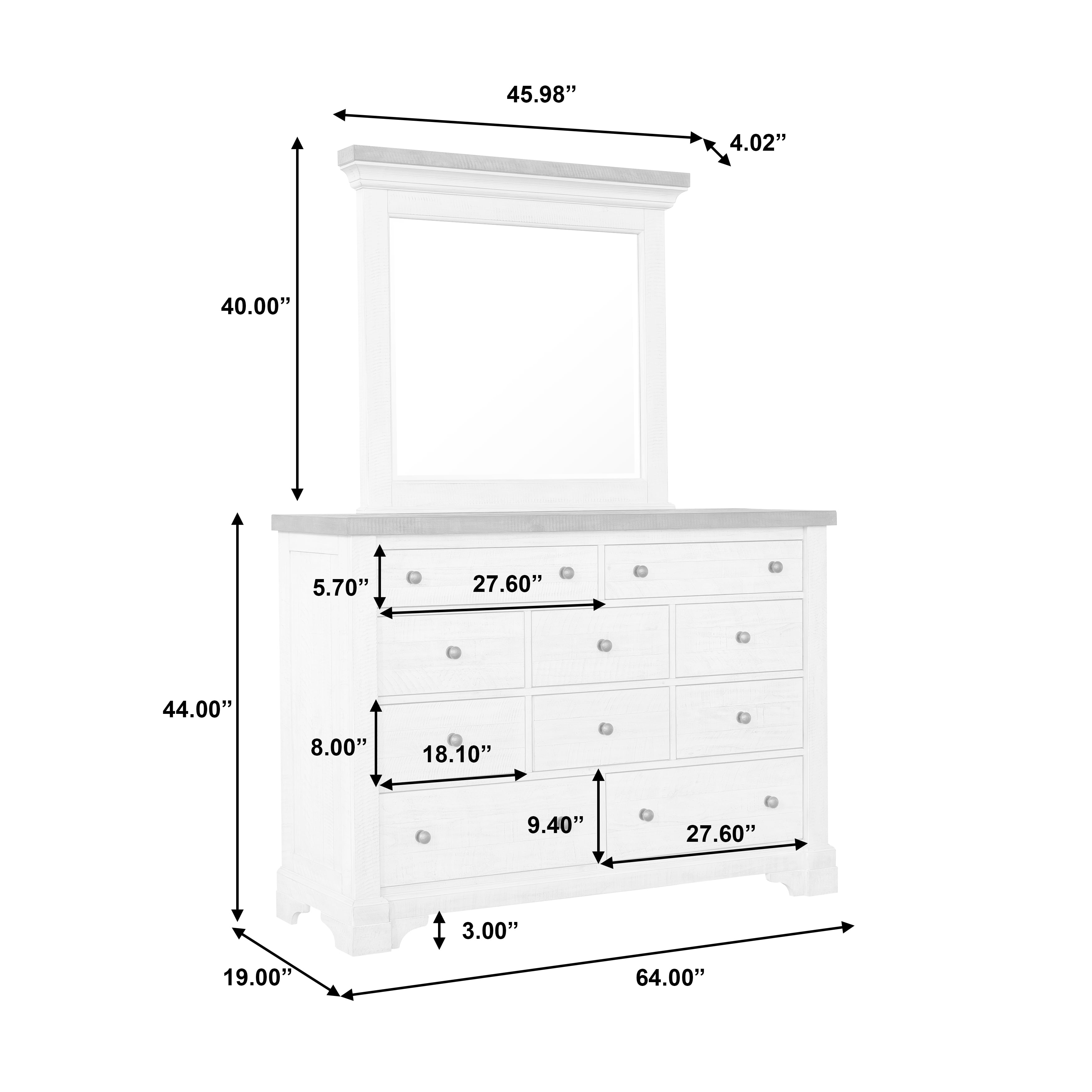Samuel Lawrence Valley Ridge 10-Drawer Dresser with Mirror