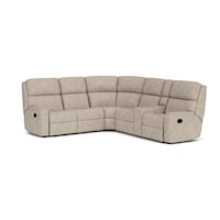 Casual 6 Piece Manual Reclining Sectional with Cupholders