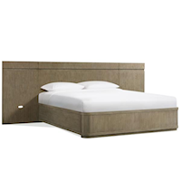 Contemporary Queen Panel Bed with Wall Piers