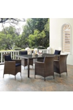 Modway Conduit Bar Stool Outdoor Patio Wicker Rattan Set of 4